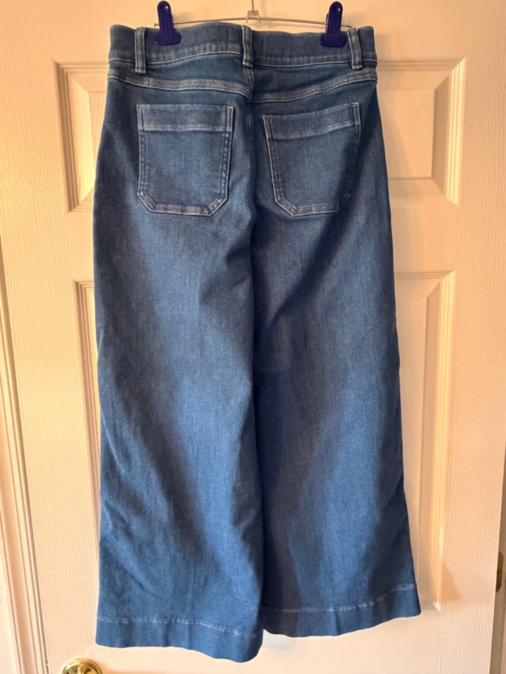 Spanx Denim High-Waist Wide-Leg Crop Jeans - medium EUC - Picture 2 of 8